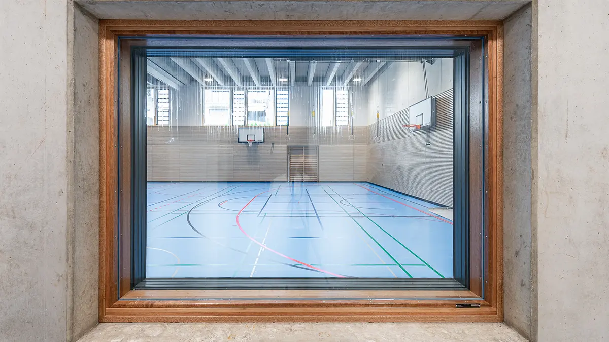 Blick in die Sporthalle der Grundschule Burlafingen